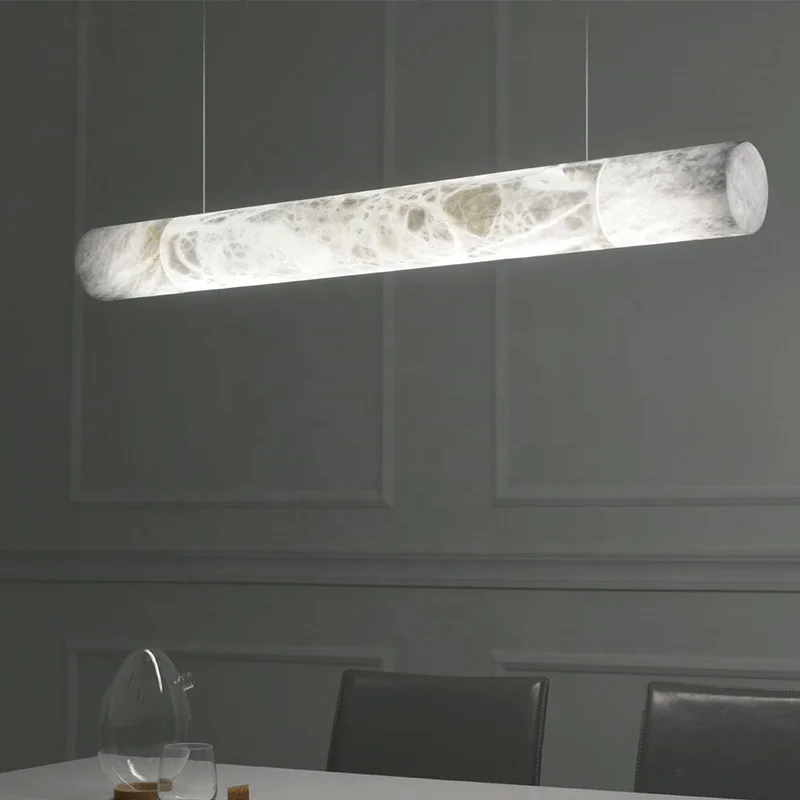 

JYLIGHTING Customization Luxury Natural Alabaster Chandelier for Restaurant Villa Bar French Modern Marble Ceiling Light