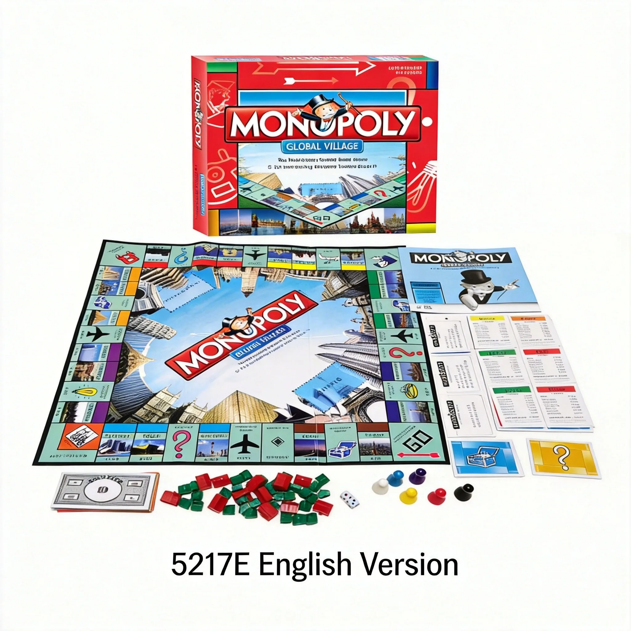 Juego de Mesa MONOPOLY GLOBAL VILLAGE Premium - Fabricación Exquisita para Jugadores de Mesa, Juego de Mesa - Versión en Inglés