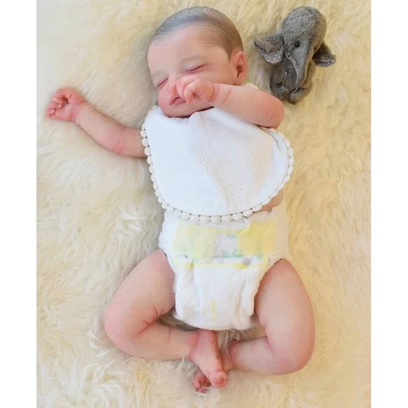 

45CM Silicone Reborn Rosalie Hand Painnted Hair Multiple Layers 3D Visible Veins Reborn Baby Doll Muñecas Bebes Para Niñas