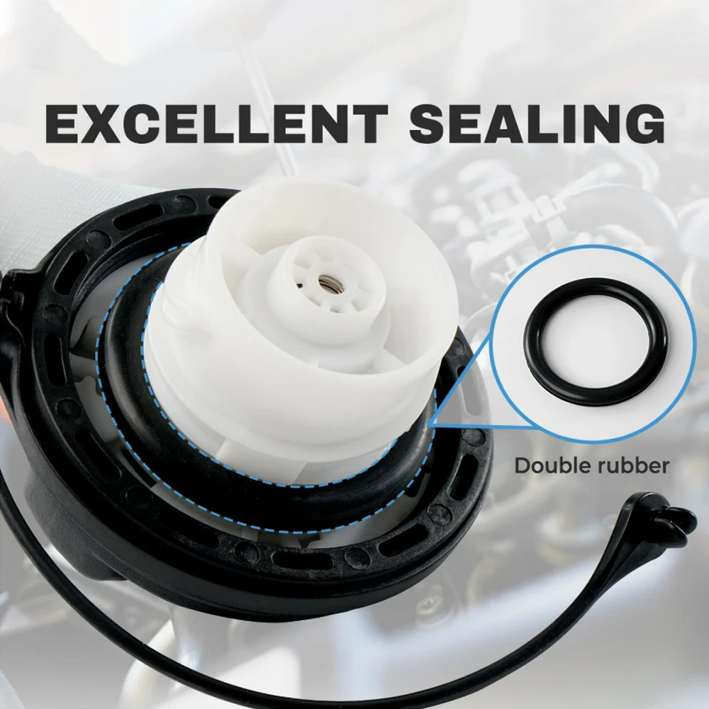 Fuel Tank Sealing Cap Fit for Hyundai Kia, OE 31010-3L600U 310103L600 Black Fuel Filler Cap Auto Exterior Replacement Part
