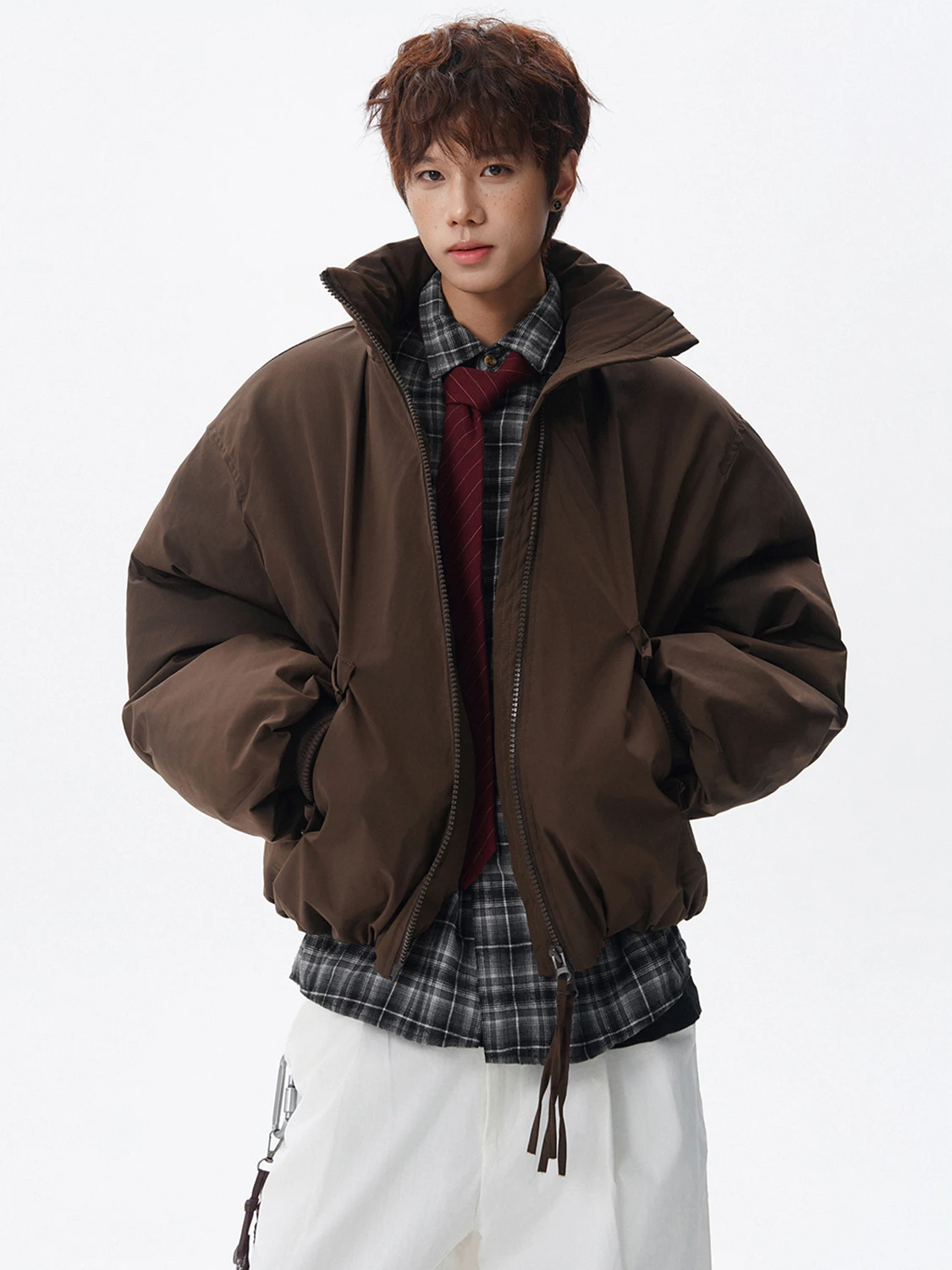 

Утепленная мужская хлопковая куртка с воротником-стойкой в американском стиле, зимнее теплое пальто свободного кроя из полиэфирного волокна