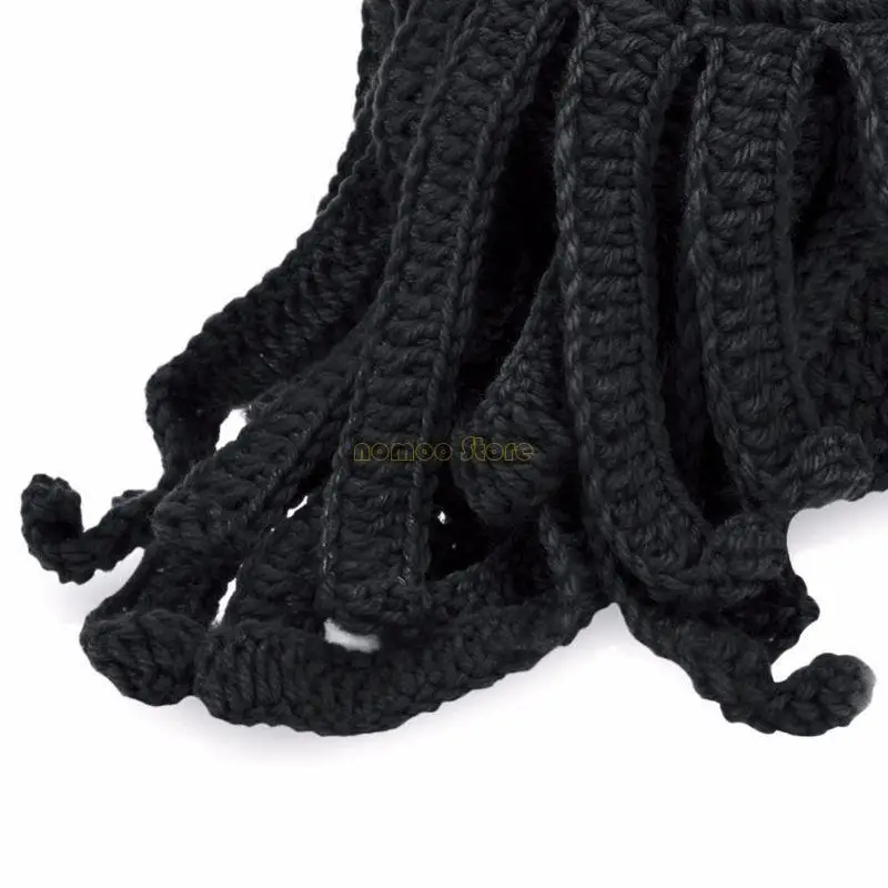 31BF Kreatywna maska ​​ośmiornicy nakrycie głowy dzianinowa wełniana czapka szydełkowa czapka typu beanie dla mężczyzn