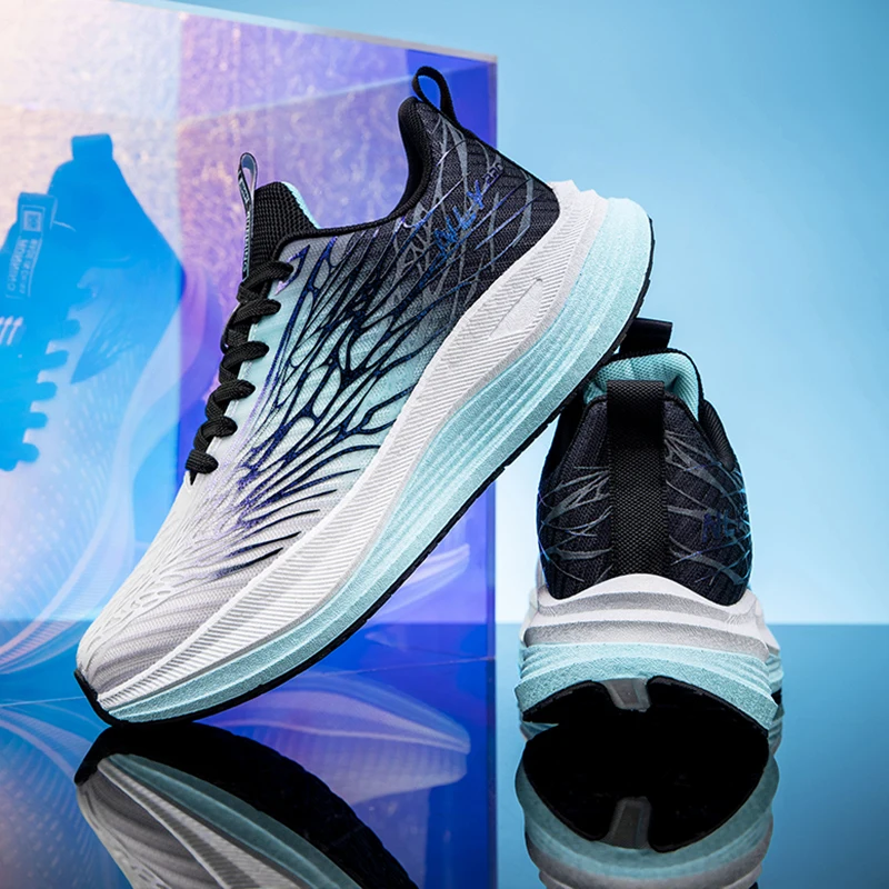 

Мужские кроссовки для бега с амортизацией, роскошные уличные кроссовки для гонок и пробежек, нескользящие дышащие кроссовки из сетки для бездорожья, парные