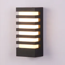 Impermeável alumínio LED Wall Lamp, Outdoor Porch Light para Jardim, Corredor Sconce, Street Exterior Light, Iluminação doméstica, AC 110V, 220V