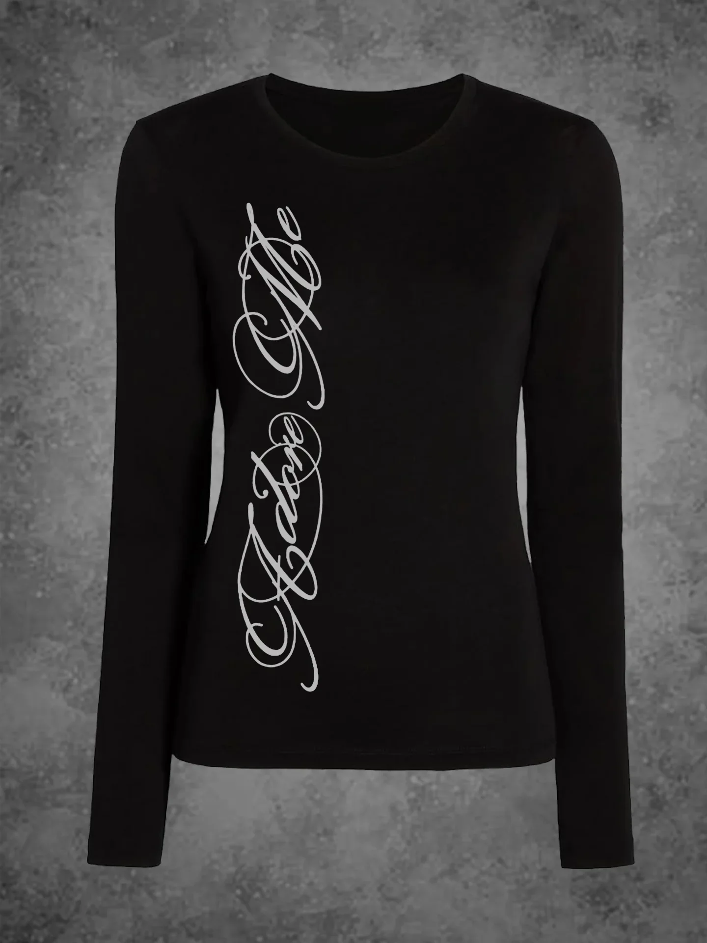 

Y2K Harajuku retro streetwear Gothic garbage punk letter printed women's long sleeved T-shirt casual slim fit sexy chic Emo girl