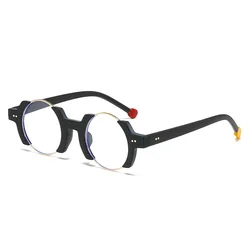 Trendy Hip-Hop Round Irregular Anti-Blue Light Glasses for Men and Women Decorative Glasses Frames