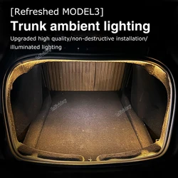 For Tesla Model 3+ Highland 2024 LED Rear Trunk Cargo Light Interior Decoration Lights Model 3 Highland Accessories Waterproof