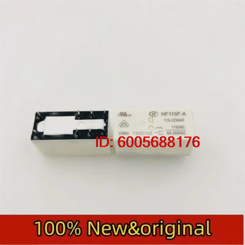 10PCS HF115F-A-115-2ZS4AF 115VAC two group conversion 8-pin 8A250VAC Hongfa relay, Original & Brand New