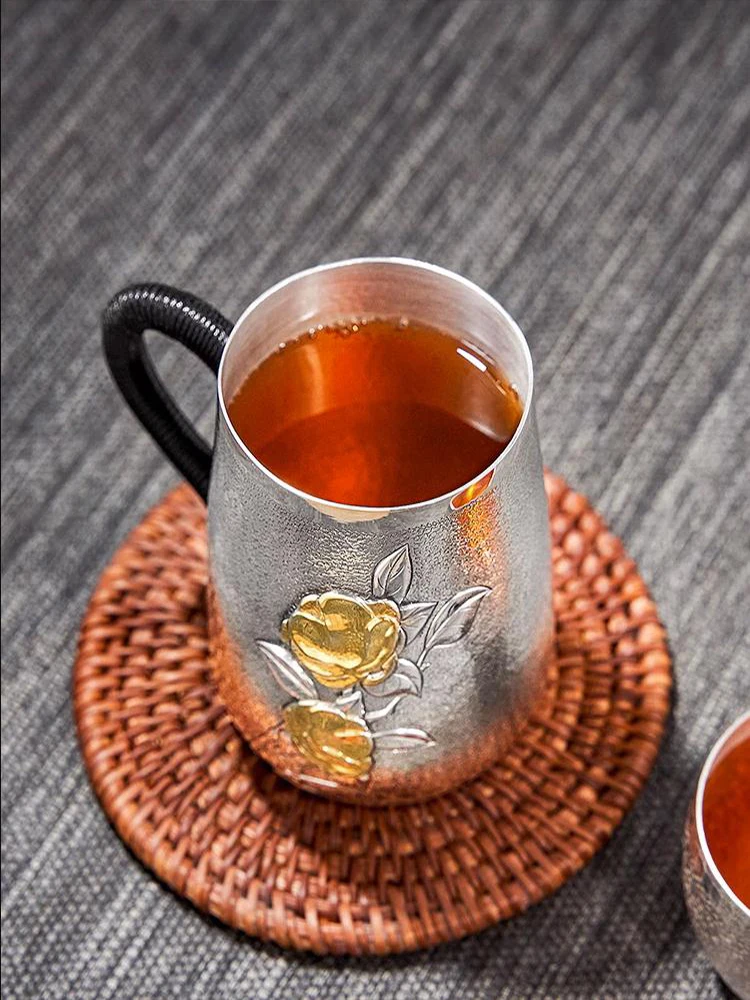 Pure Silver Cup for women, pure silver cup, pure silver 99.9%, water cup, tea, simple coffee cup