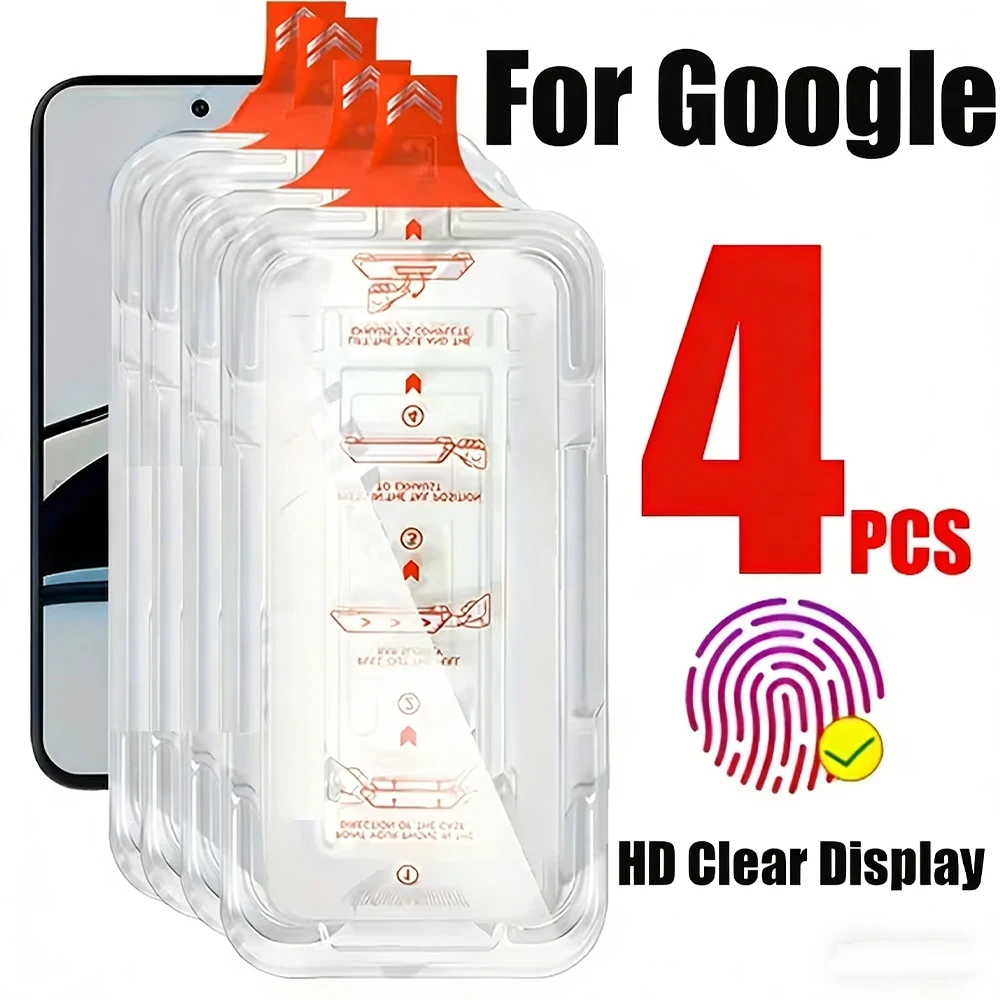 

4Pcs HD Screen Protector For Google Pixel 10A 10 Pro XL 9 Pro XL 10 Pro 9 Pro 9A 8A 7A 6A 9 8 7 Tempered Glass No Dust Bubbles
