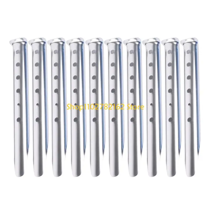 547B 10lots Tent Pegs Beach Tent Pegs Canopies Stake Spirals Stainless Steel Tent Stake for Secure Camping and Beach Use