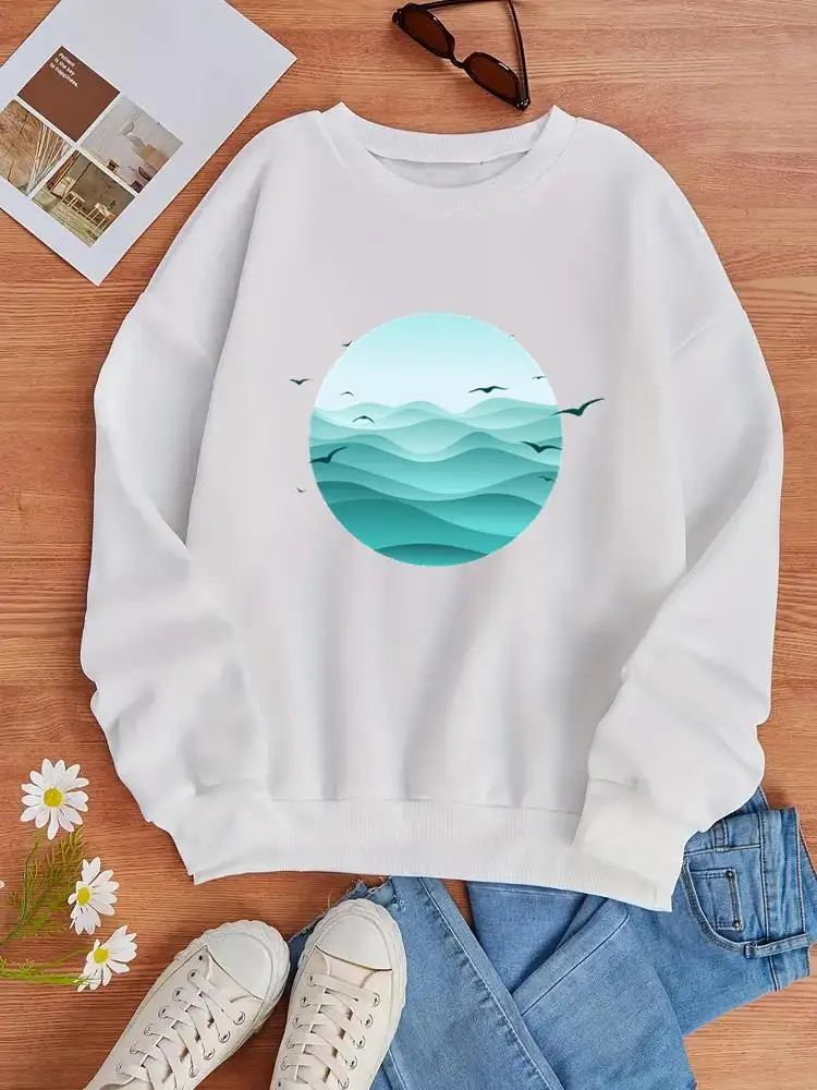 

Cartoon Trend Cute Sweet 90s Pullovers O-neck Clothing Print Fashion Lady Fleece Casual Women Cartoon Graphic Sweatshirts