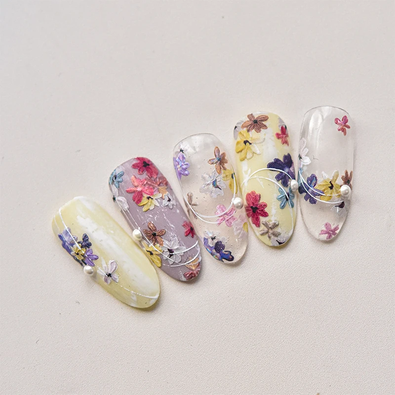 Dried Flowers For Nails Design Stickers Colorful Flower Decoration Crafts Muti Floral Manicure 3d Accessories Parts Nail Art