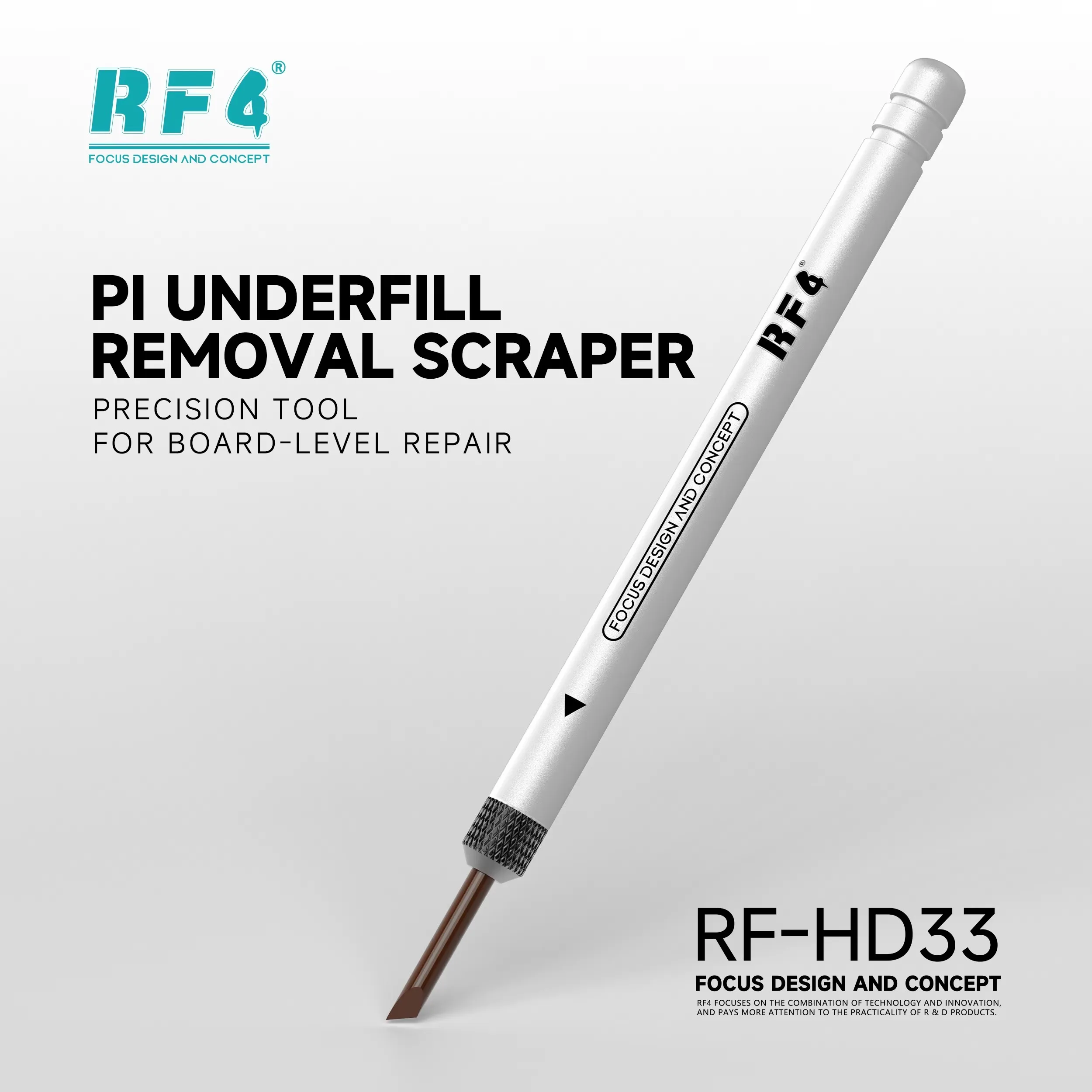 RF4 RF-HD33 Non Conductive IC Adhesive Scraper High Heat Resistant PI Tip for Phone Safe CPU Underfill Removal Board Repair