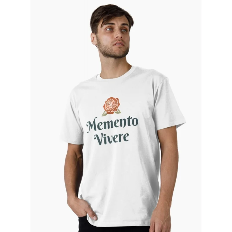 Memento Vivere 0331 Amor fati stoic philosophy Gift t shirt for men 100% cotton printed Graphic Clothes Large size Tops S-6XL