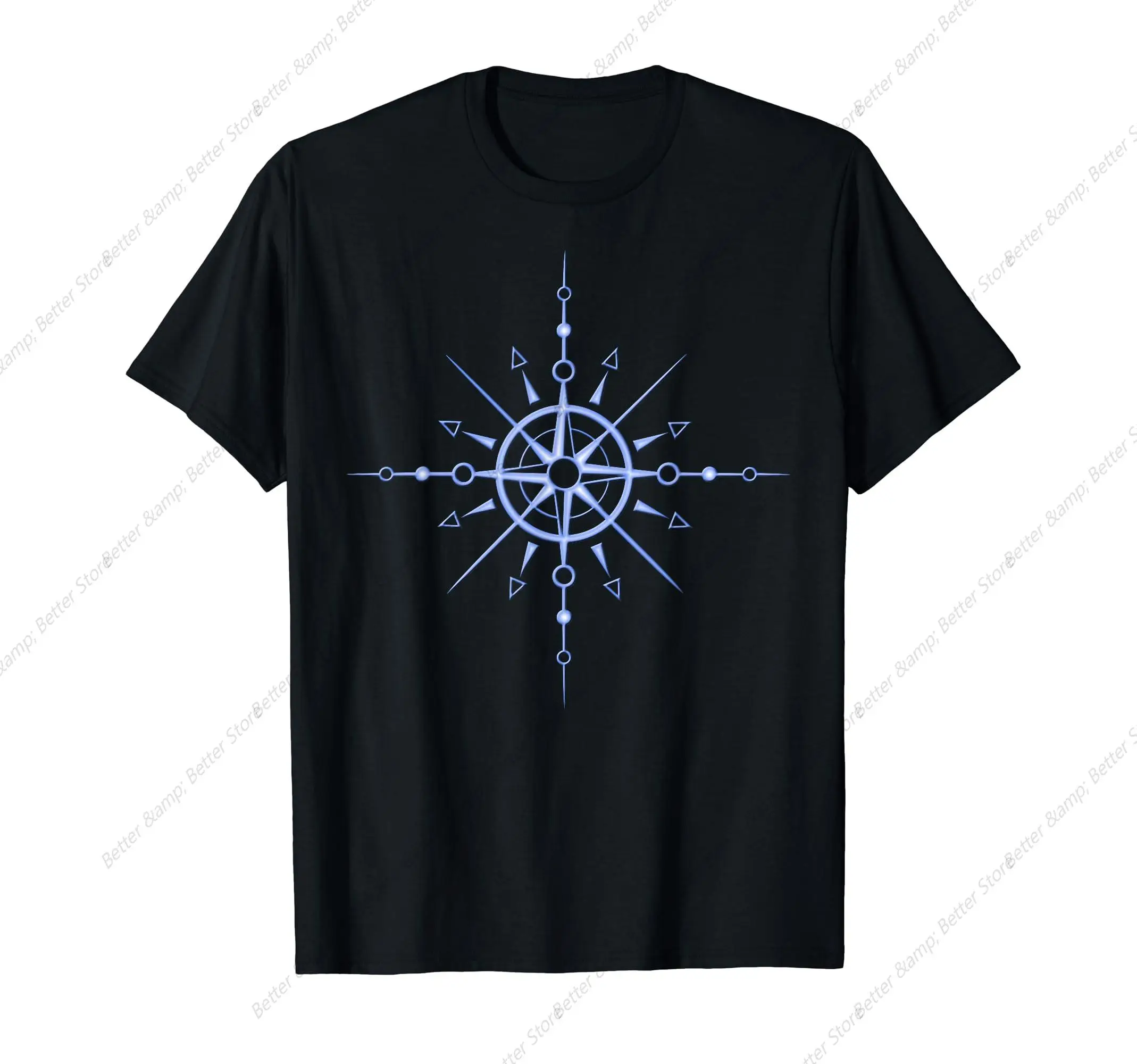 Compass Rose Navigation Star Design for Skiers and in Winter T-Shirt