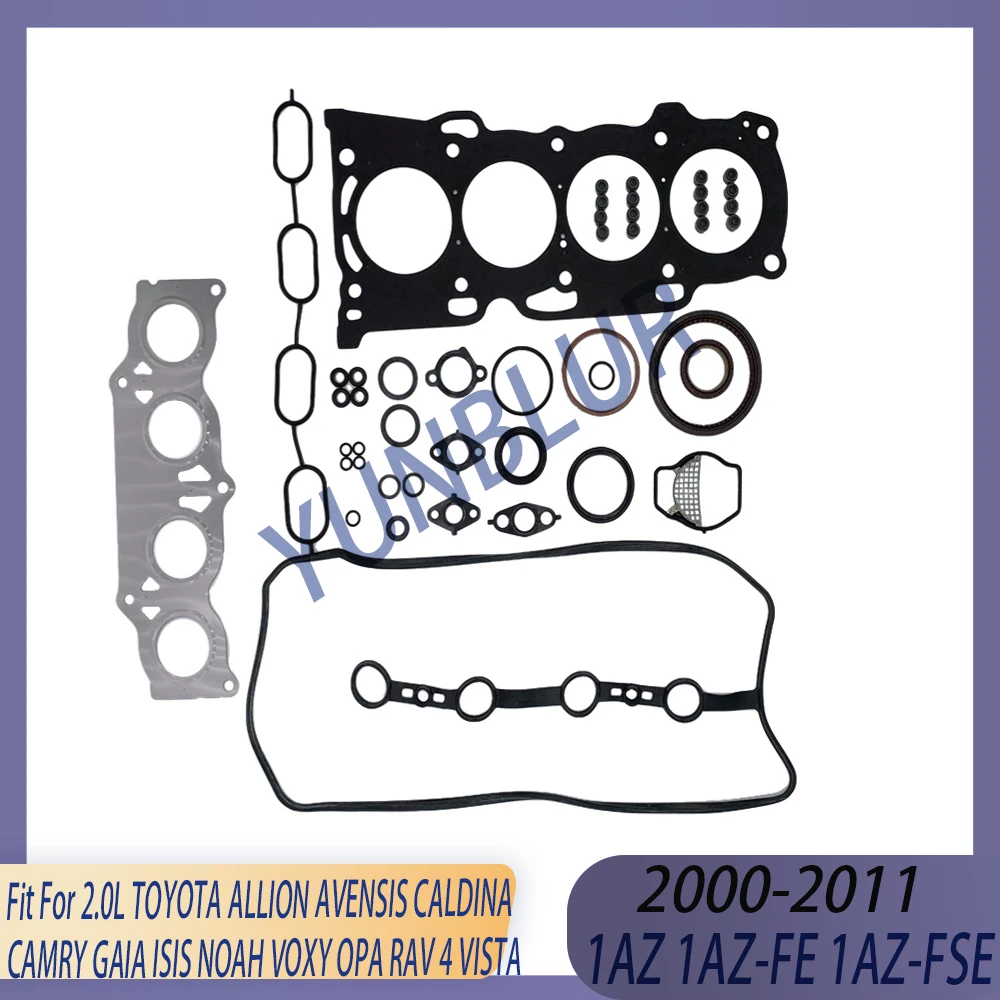 Engine Full Gasket Set Fit 2.0 L 1AZ GAS 00-11 For TOYOTA ALLION AVENSIS CALDINA CAMRY GAIA ISIS NOAH VOXY OPA RAV 4 VISTA WISH