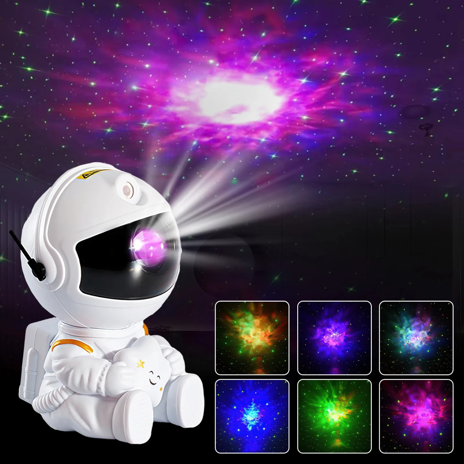 Proyector LED de astronauta estrellado, luz nocturna, Lámpara decorativa para dormitorio y habitación, regalos para niños, novedad