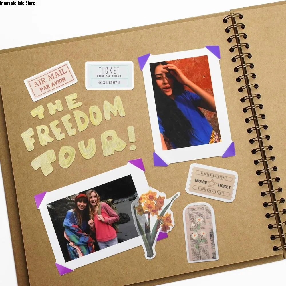 DIY Handmade Kraft Paper Scrapbook Graffiti Simple Photo Album Creative Multifunction Card Book Wedding Photo