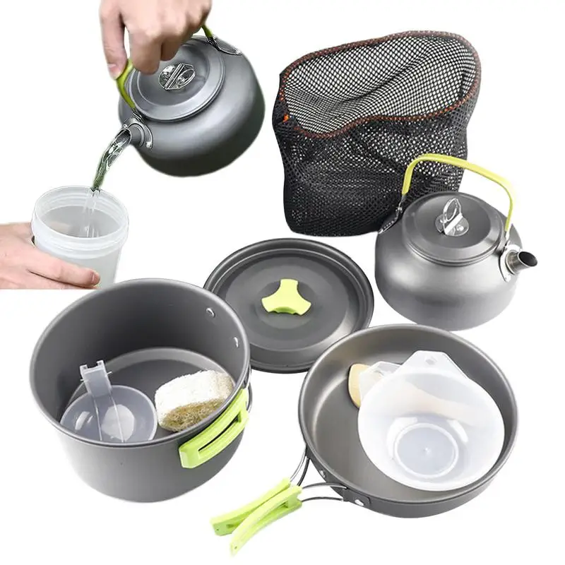 

Camping Cookware MessKit Ultralights Camping Pot Set Outdoor Cooking Tableware For Hiking Trekking Picnic Fishing Mountaineering