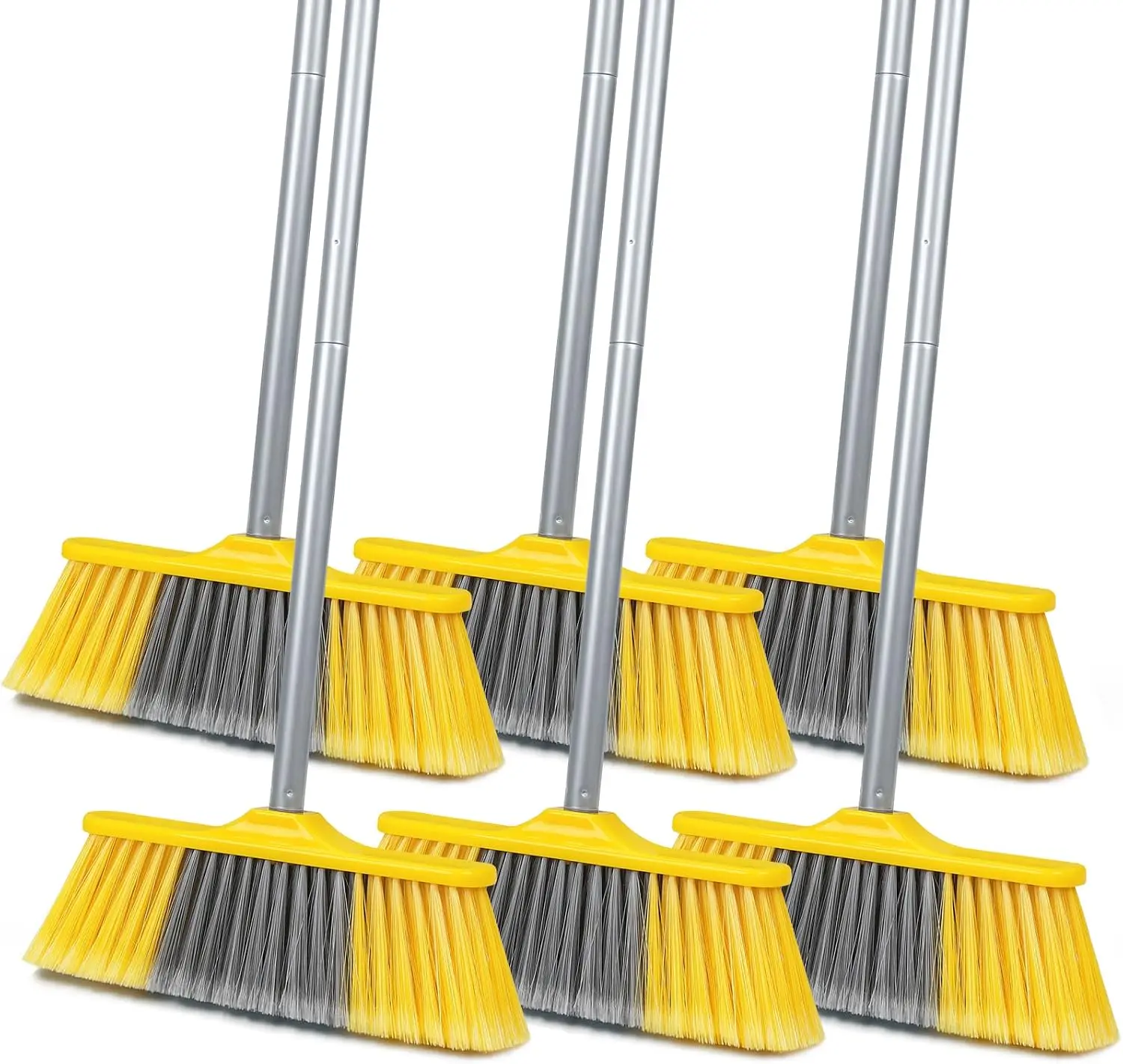 6 Pack Soft Bristle Indoor Brooms with 55