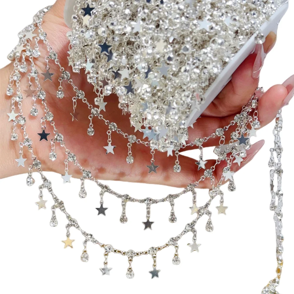 

1Meter Star Butterfly Shape Pendant Charms Chains Crystal Beads For DIY Bracelets Necklaces Jewelry Making Supplies Accessories