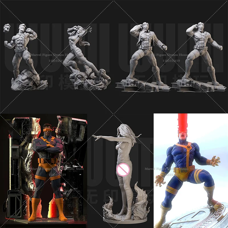 1/24 1/18 Scale DIY Self-assembled GK 3D Resin Un-panited Doll White Model  Official Classic Mutants Couple Jean and Scott