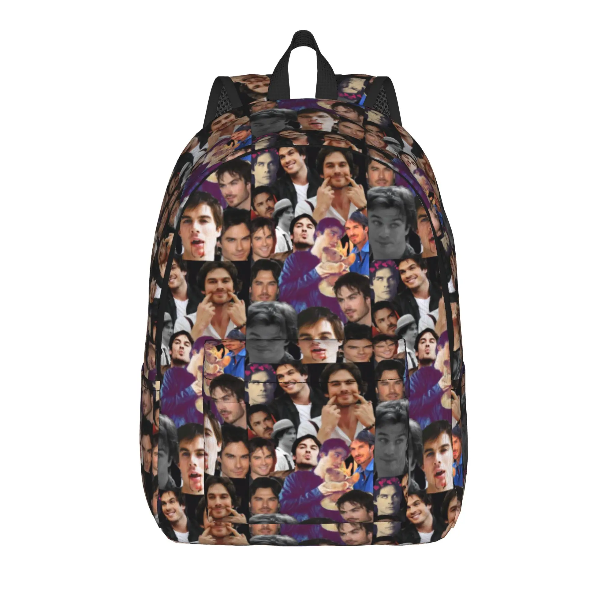 The Vampire Diaries Resuable Movie Backpack Damon Salvatore Trekking Backpacks Men Colorful Big School Bags Funny Rucksack