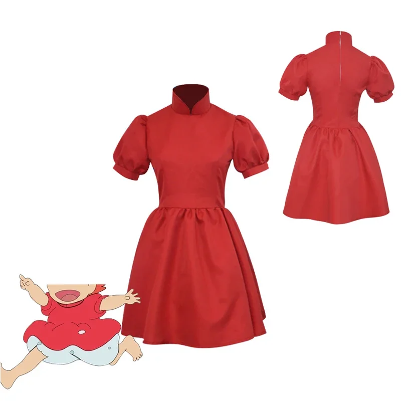 

Аниме Ponyo Косплей Костюм Хэллоуин Rouge Adulte, Enfant Personnalisé ix Anniversaire Ролевая игра Карнавал 03/Vêtements
