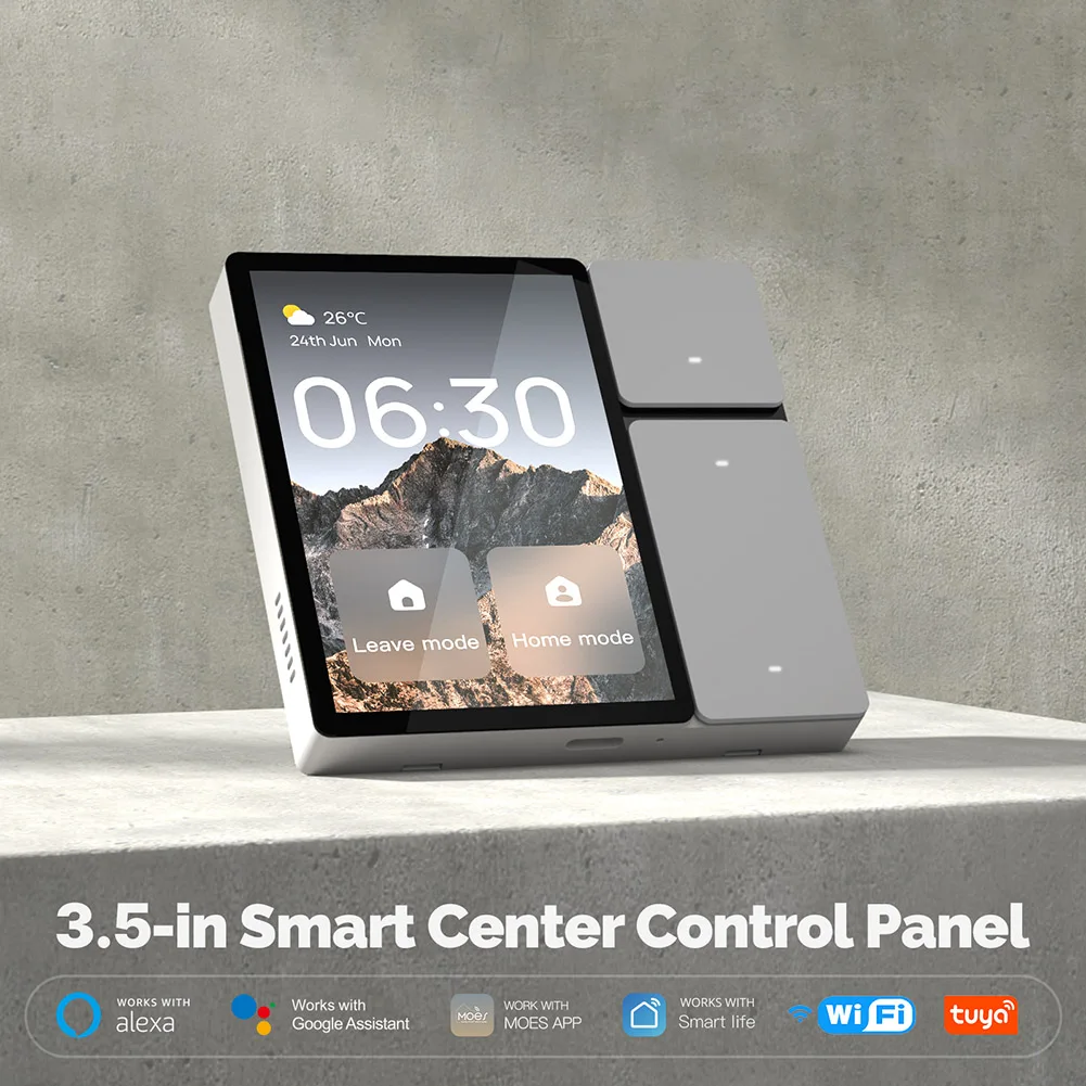 WiFi für Tuya Center Control Panel 3,5 Zoll Multifunktionales Touchscreen-Bedienfeld IR-Fernbedienung für intelligente Szenen