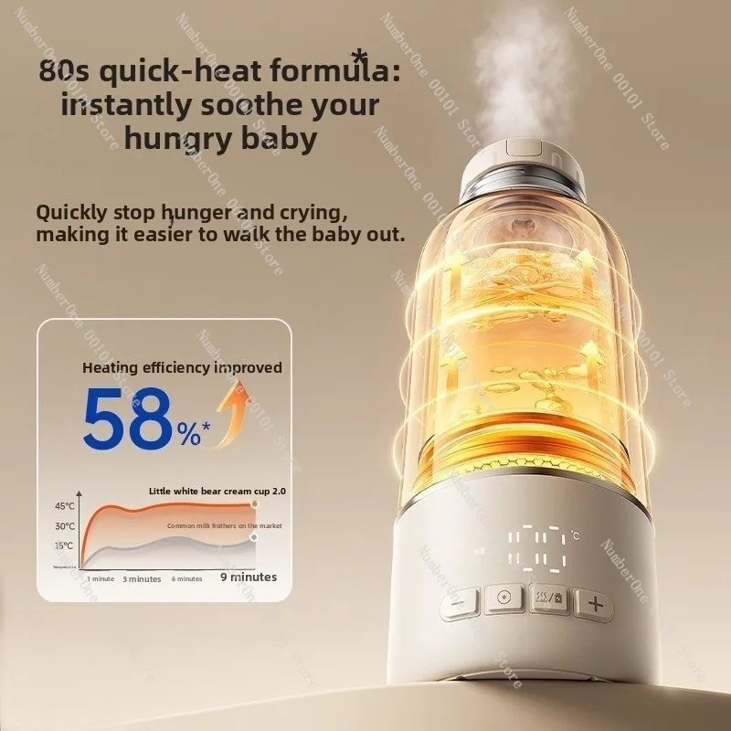 Portable Constant Temperature Hot Water Cup for Travel, Baby-Specific Insulated Bottle with Fast Charging and Warm Water Control