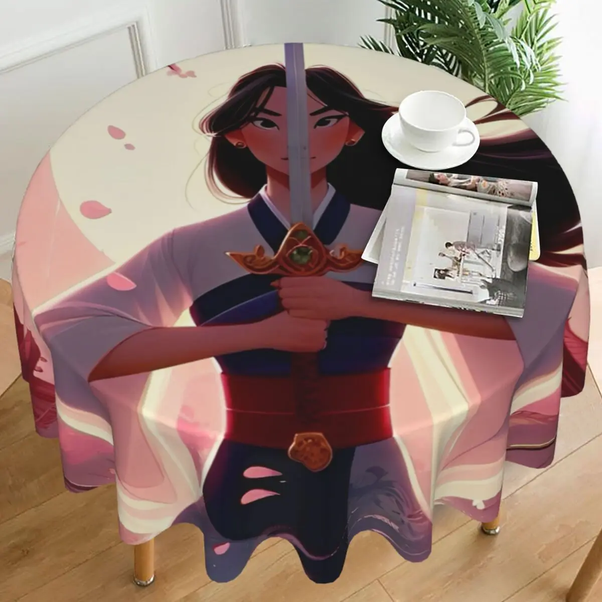 

Mulan Princess Tablecloth Funny Round Table Cloth For Events Dining Tables Table Cover Cheap Custom Table Decoration