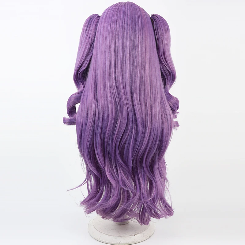 Sakihane Huya Cosplay Wig Vtuber Purple Wavy Long Synthetic Hair Heat Resistant Halloween Role Play Party Carnival + Wig Cap view 5
