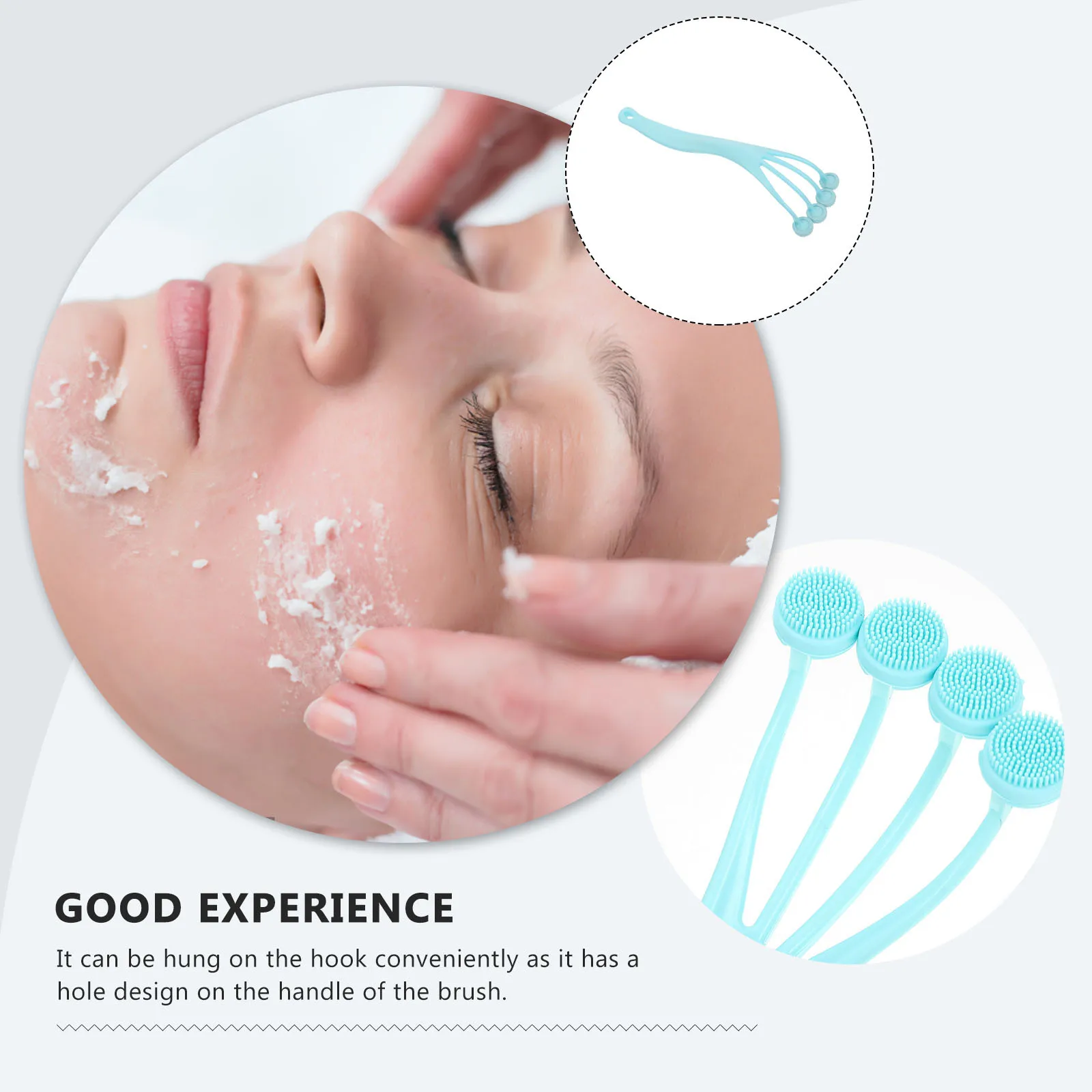 فرشاة حمام بمقبض طويل، فرشاة استحمام عملية للجسم، فرشاة استحمام محمولة للتقشير، مادة قوية، قبضة مريحة