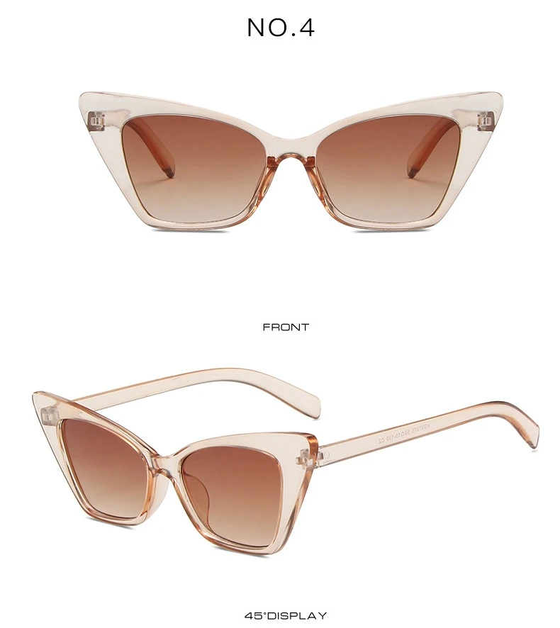 Klassische Vintage Sexy Cat Eye Sonnenbrille Frauen Marke Designer Retro Übergroßen Cateye Weibliche Sonnenbrille UV400 – Detail 12