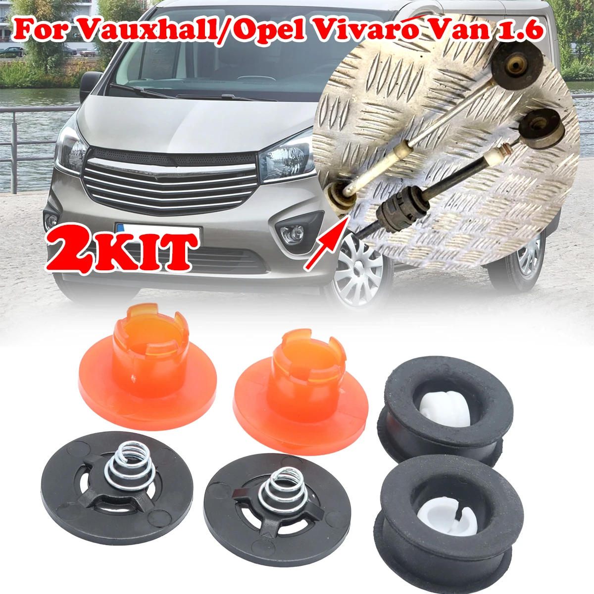 

2set Gear Shift Cable Linkage End Rod Bushing Adapter Gromme bush Manual Transmission For Vauxhall Opel Vivaro Van 1.6 Claw-Fit