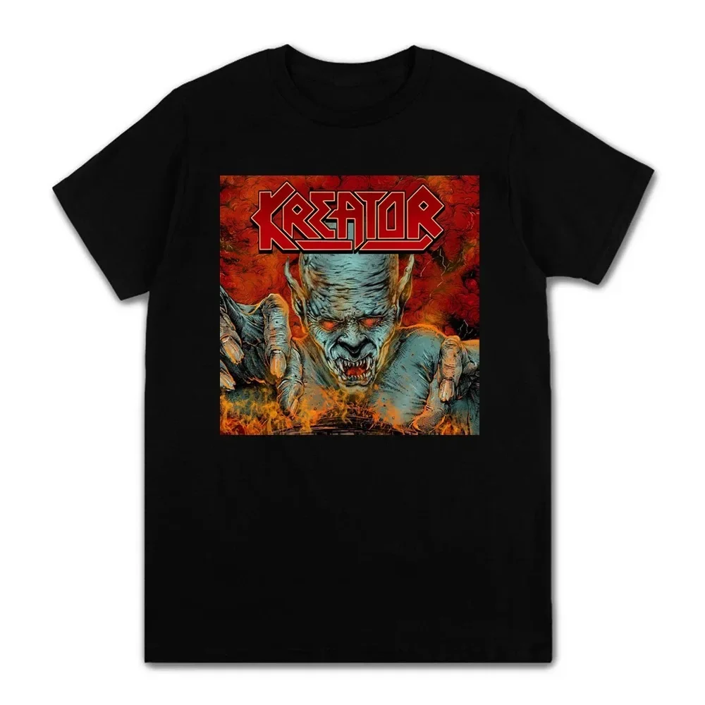 Mens Short Sleeve T-shirts 100% Cotton Kreator Rock Heavy Metal Band Print Adult Unisex Thrash Metal Tees Size XS-3XL New