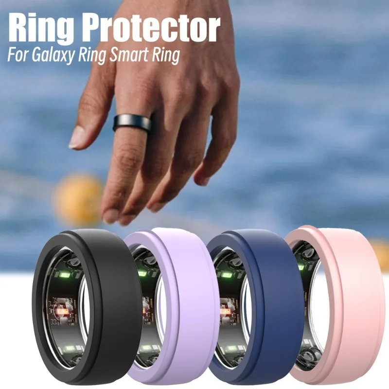 Silicone Protective Cover for Samsung Galaxy Ring Anti-Scratch Sports Elastic Ring Protectors Anti-Drop Smart Ring Skin Cover