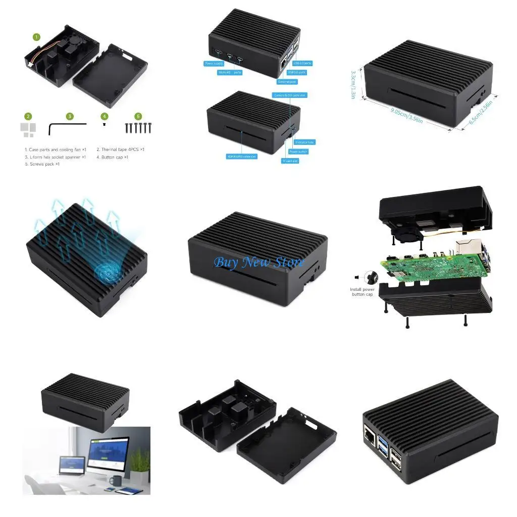 

20CE Metal Case for RPI5 Board with Cooling Fan Heat Dissipation Cooling Box for RPI5