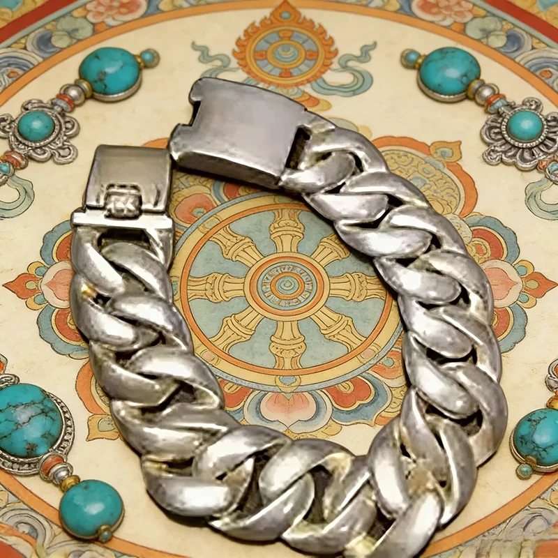 115g Vintage Tibetan Silver Chunky Bracelet, Minimalist Personalized Jewelry, Soft & Comfortable, Unisex for Men Women, Ideal Gi