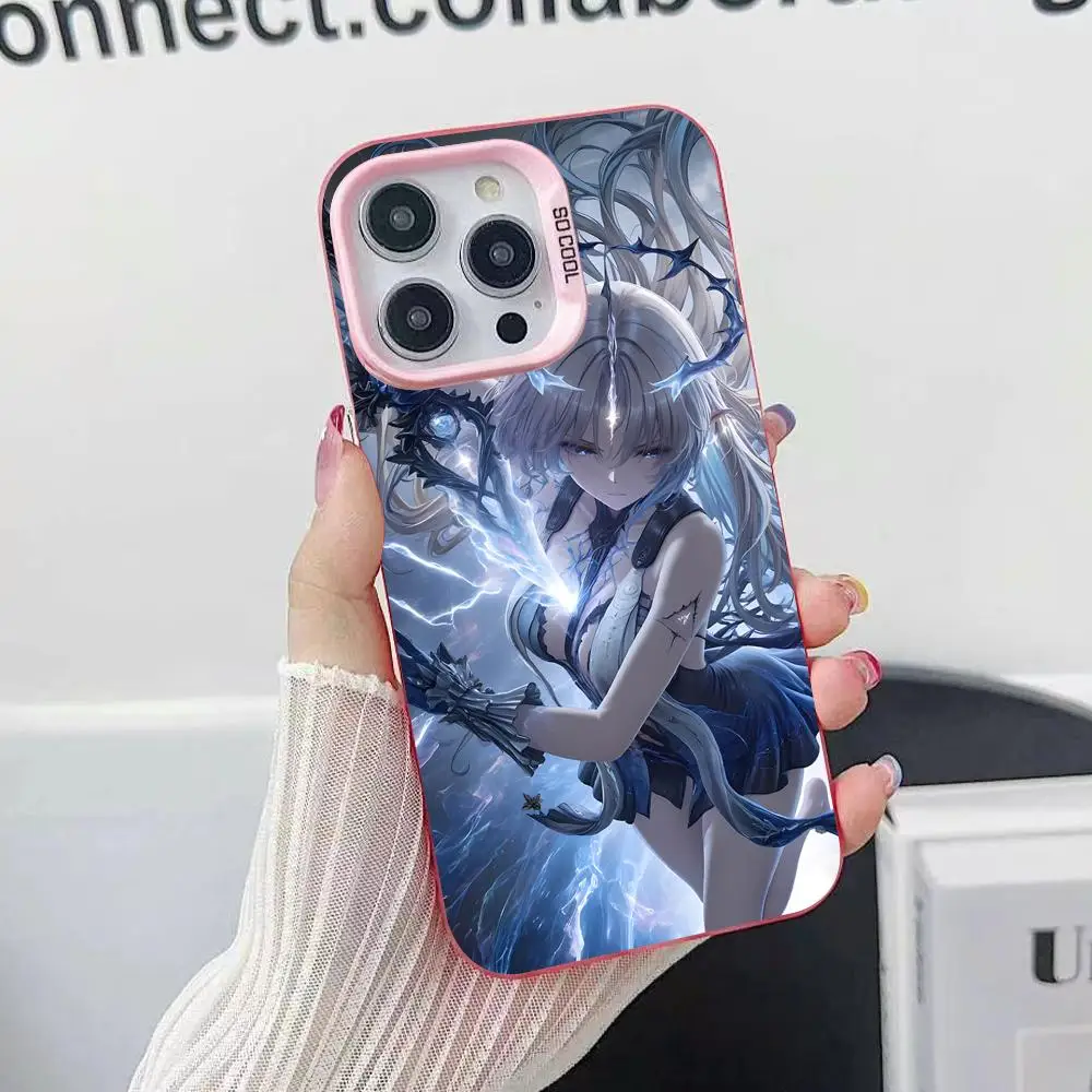 حافظة لهاتف آيفون 17 16 15 14 13 12 11 X XR XS 8 7 Pro Max Plus غطاء وردي شفاف للهواتف الذكية