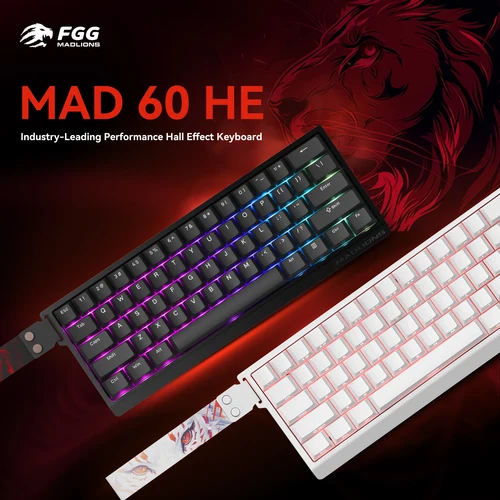 Imagen 1 del producto Teclado Mecánico Magnético para eSports FGG Madlions Mad60 HE, RGB, Cableado, Intercambiable en Caliente, 8K, Personalizado para Juegos