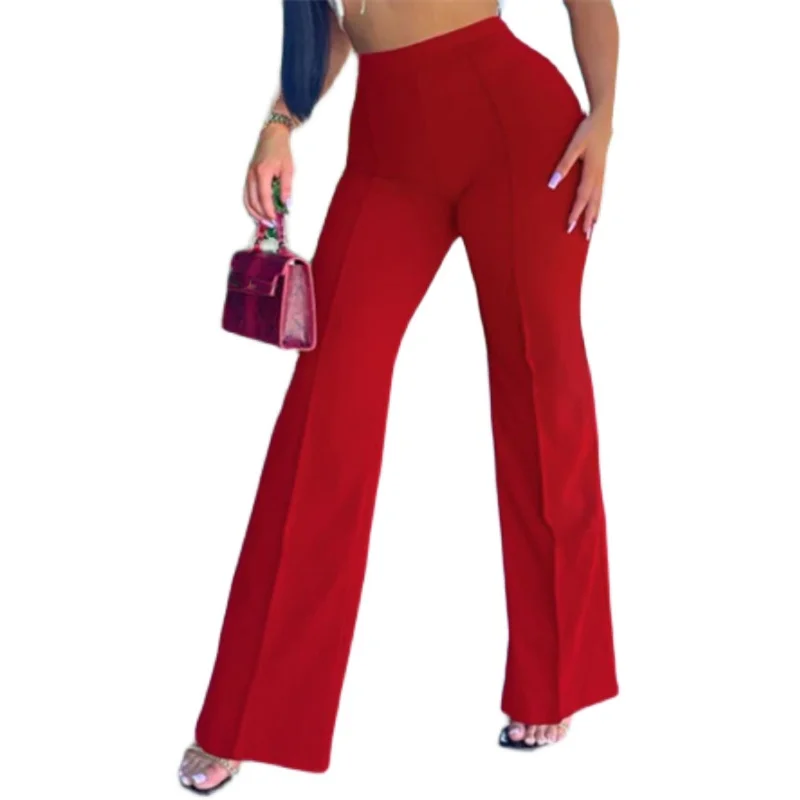 Faion Slim Fit Uitlopende Broek Lange Casual Broek Dames Street Sle Hoge Taille Lange Legging Herfst Winter Faion