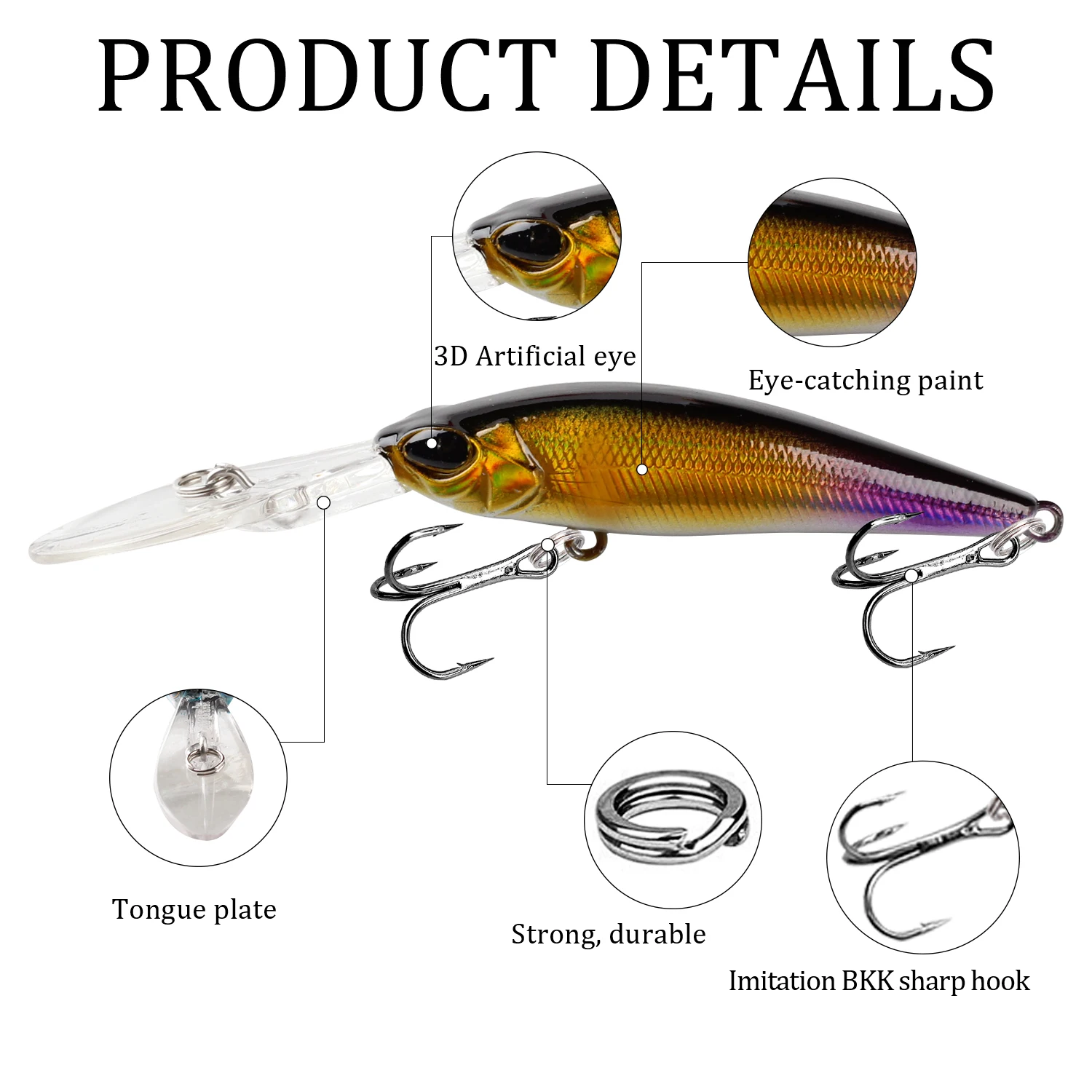 1 pz Minnow galleggiante esca da pesca 9cm 5.8g Jerkbait plastica artificiale esca dura Wobblers Crankbait Bass Pike attrezzatura da pesca