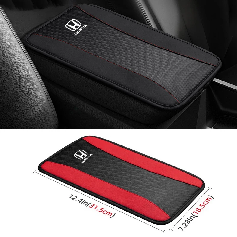 Car Armrest Cushion Storage Box Cover Pad Mat Auto Accessories For Honda Mugen Power Civic Accords CRV Hrv Jazz CBR VTEC VFR