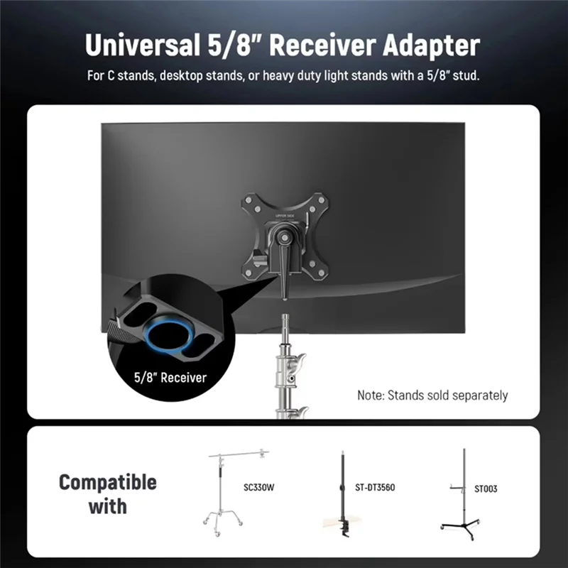 

HJ-MA016 Monitor Mount Adapter Arca Quick Release 360° Rotatable Ball Heads Monitor Back Panel Mount Light Stand Adapte