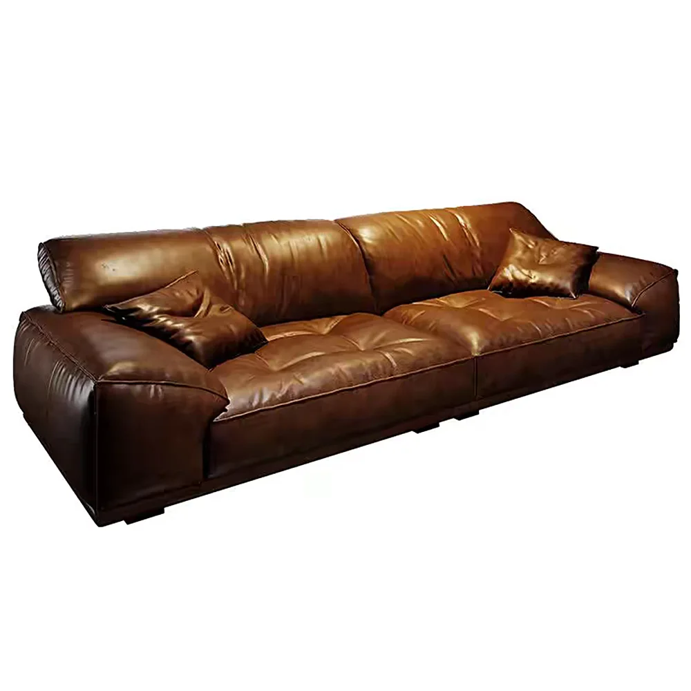 

The Genuine Leather Sofa In The Living Room