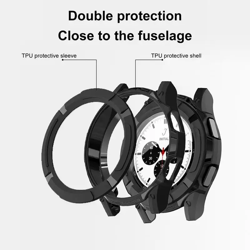 Protective Case for Samsung Galaxy Watch 4 Classic 42mm 46mm TPU Cover for Samsung Galaxy Watch 4 Classic Hollow Shell