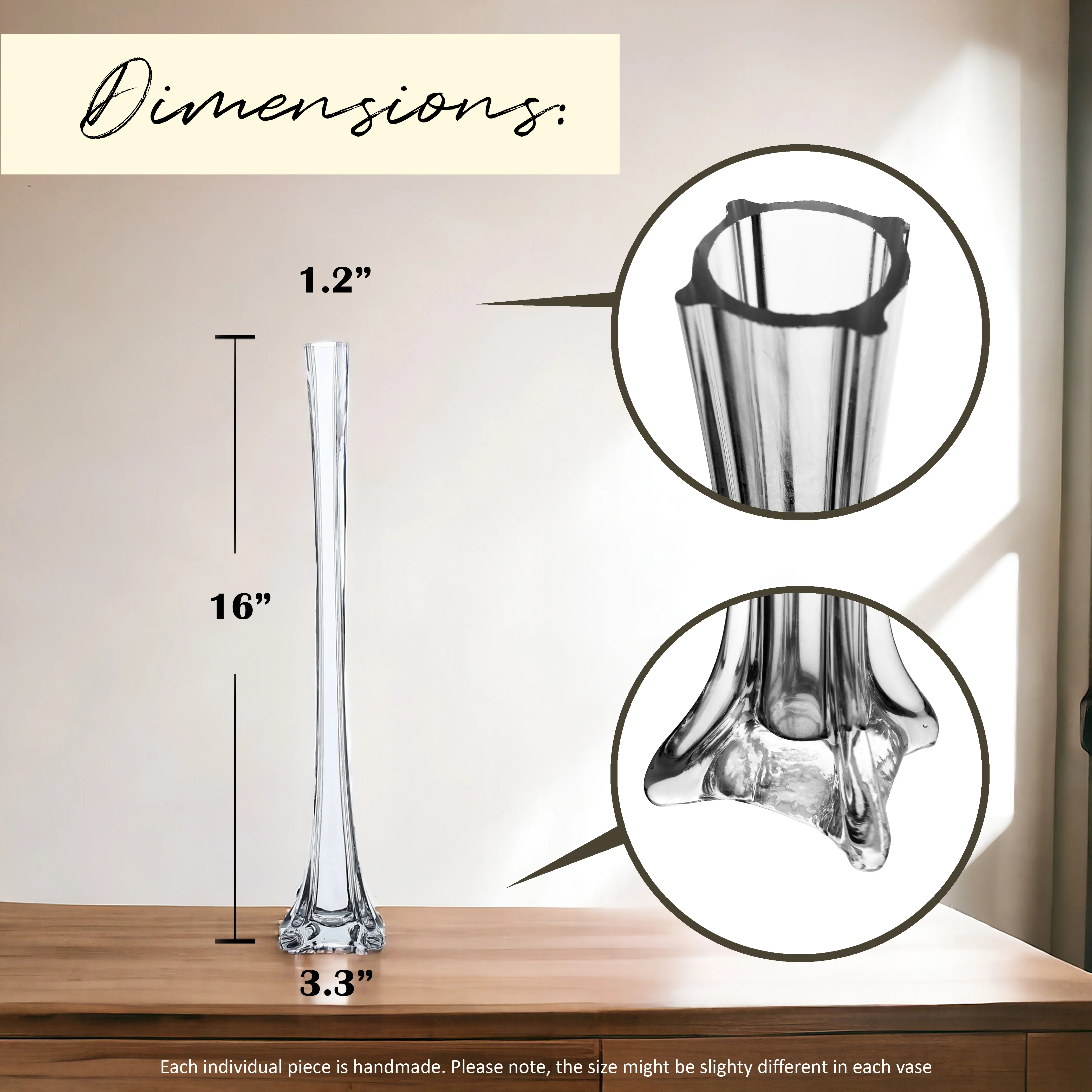 6-Pack Eiffel Tower–Style Vases – Elegant Flower Vases in Multiple Sizes for Home Decor, Wedding Centerpieces, Table Arrangement view 2