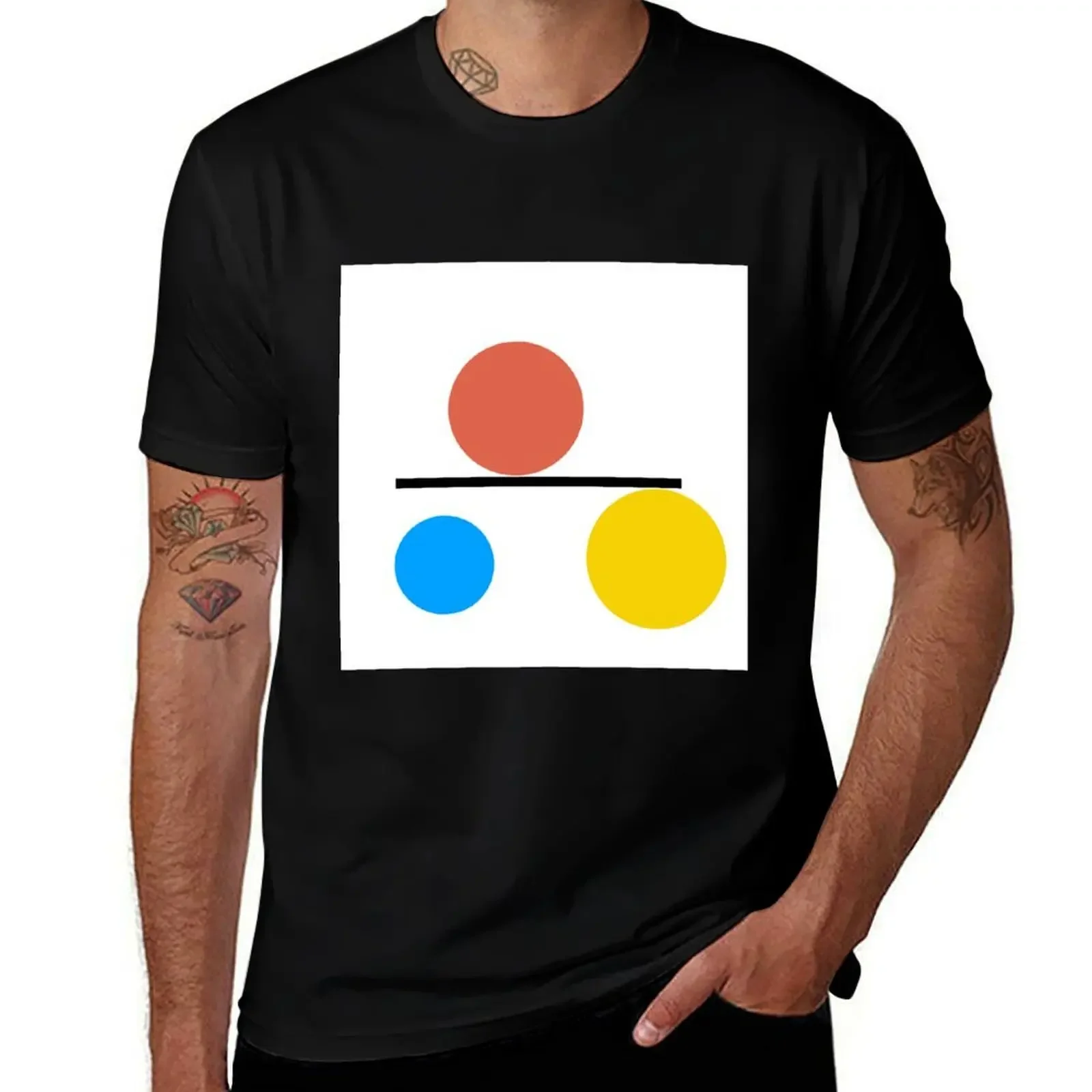 

abstract design with three circles and a line T-Shirt anime figures summer tops anime clothes Short sleeve tee men